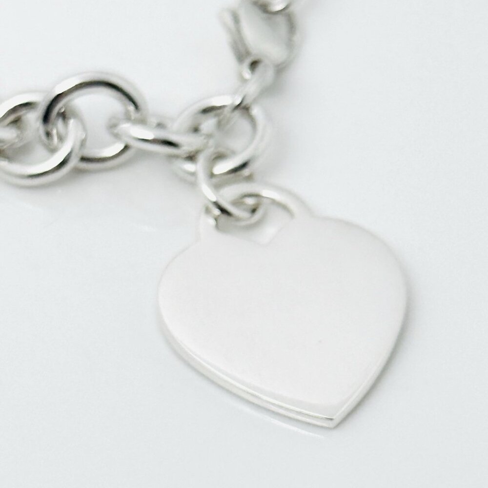 8.75" Please Return to Tiffany New York Extra Large Heart Tag Charm Bracelet - Picture 5 of 9